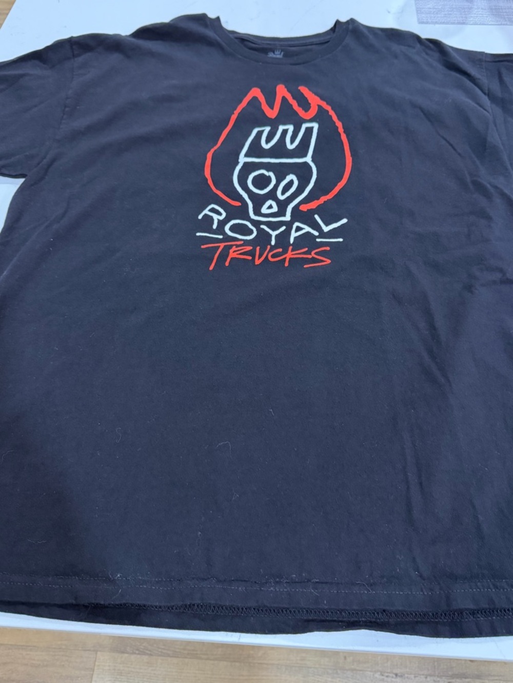 Black Short Sleeve Graphic Tee with Red Accent